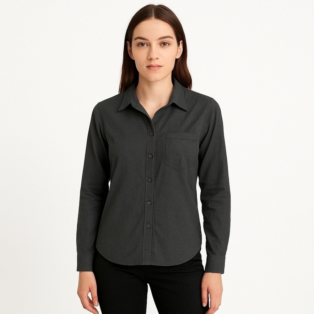 Agolde Women's Charcoal Gray Button-down Long Sleeve Shirt size Medium